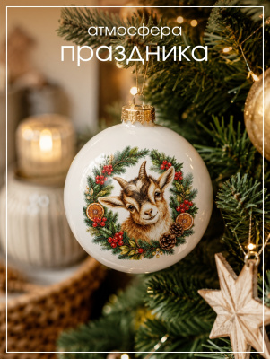 Наклейки переводные для свечей и декора Козлики на елках из каталога Наклейки декупажные для декора свечей, яиц, изделий из гипса, в интернет-магазине BPW.style